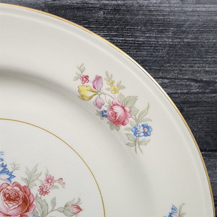 Homer Laughlin Dresden Dinner Plate Set of 2 Eggshell Nautilus Floral 10â€ USA