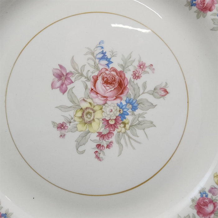 Homer Laughlin Dresden Dinner Plate Set of 2 Eggshell Nautilus Floral 10â€ USA