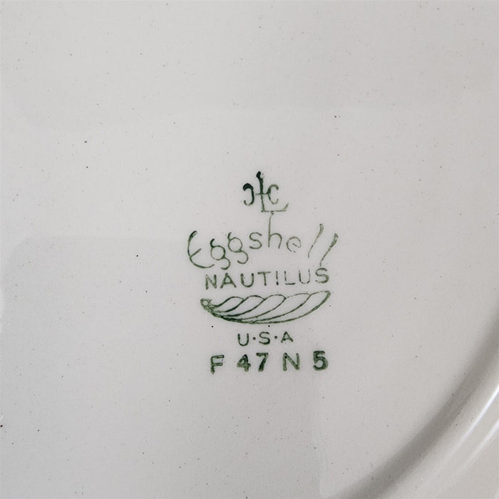 Homer Laughlin Dresden Dinner Plate Set of 2 Eggshell Nautilus Floral 10â€ USA