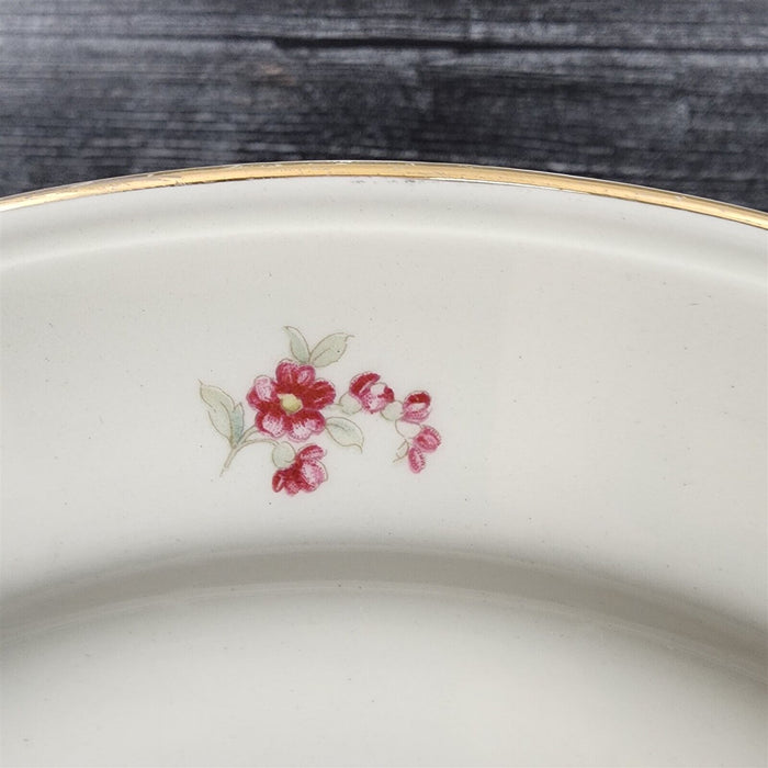Homer Laughlin Dresden Dinner Plate Set of 4 Eggshell Nautilus Floral 10â€ USA