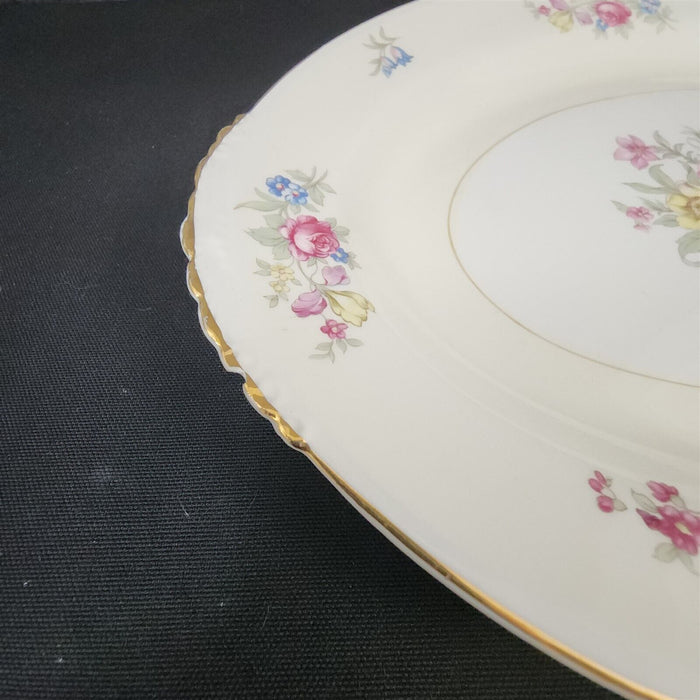 Homer Laughlin Dresden Serving Platter Oval 11" Eggshell Nautilus Floral USA