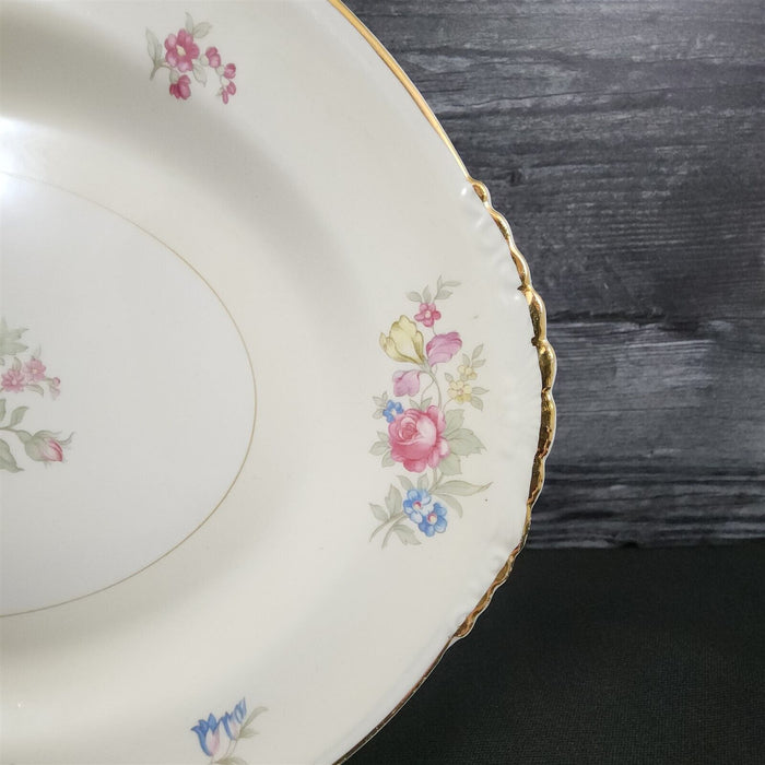 Homer Laughlin Dresden Serving Platter Oval 11" Eggshell Nautilus Floral USA