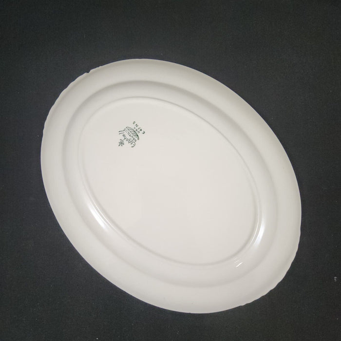 Homer Laughlin Dresden Serving Platter Oval 11" Eggshell Nautilus Floral USA