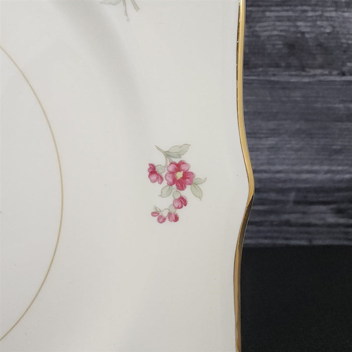 Homer Laughlin Dresden Square Salad 2 Plate Set Eggshell Nautilus Floral 8” USA