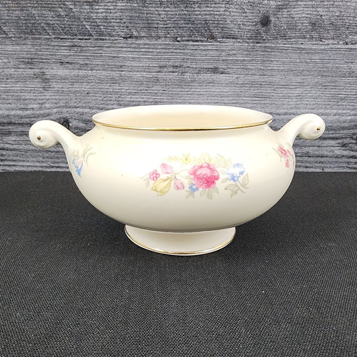 Homer Laughlin Dresden Sugar Bowl No Lid Eggshell Nautilus Floral USA
