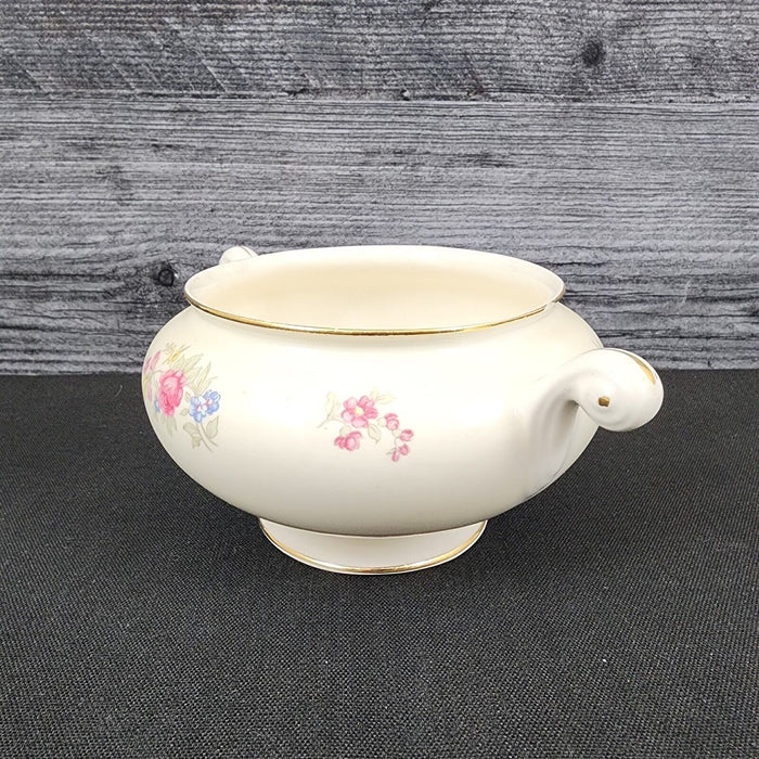 Homer Laughlin Dresden Sugar Bowl No Lid Eggshell Nautilus Floral USA