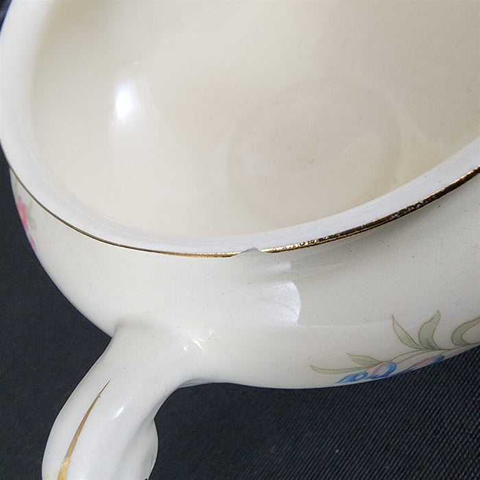 Homer Laughlin Dresden Sugar Bowl No Lid Eggshell Nautilus Floral USA