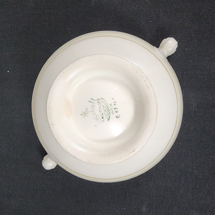 Homer Laughlin Dresden Sugar Bowl No Lid Eggshell Nautilus Floral USA
