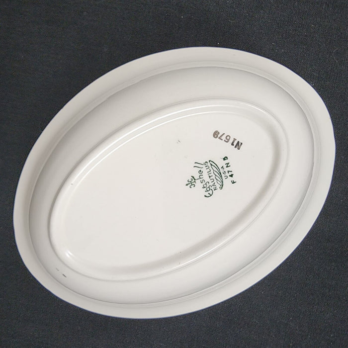 Homer Laughlin Dresden Vegetable Bowl Oval 9 3/8" Eggshell Nautilus Floral USA