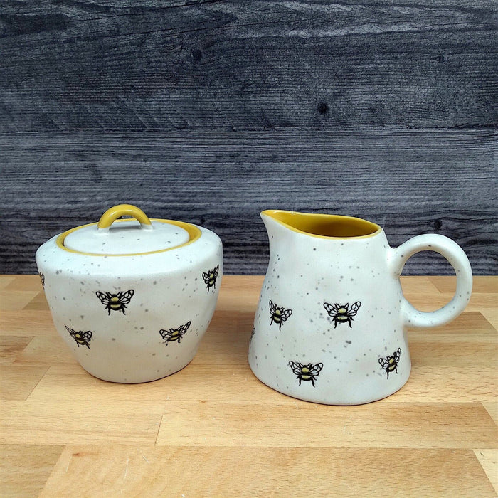 Honey Bee Sugar Bowl and Creamer Set Decorative by Blue Sky