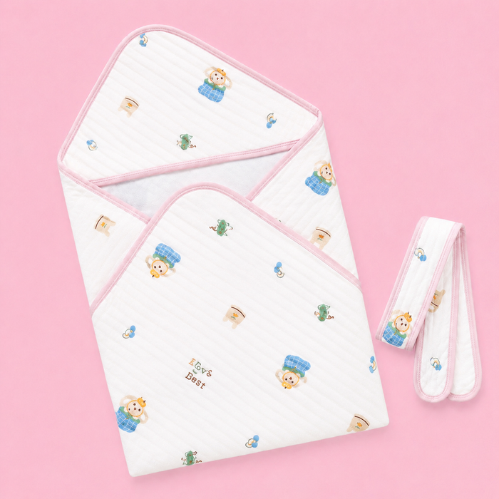 Hooded Baby Wrapper (Receiving Blanket) | Dog Print