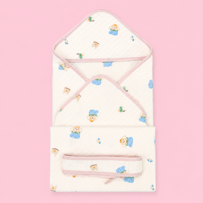 Hooded Baby Wrapper (Receiving Blanket) | Dog Print