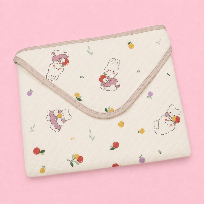 Hooded Baby Wrapper (Receiving Blanket) | Rabbit Print