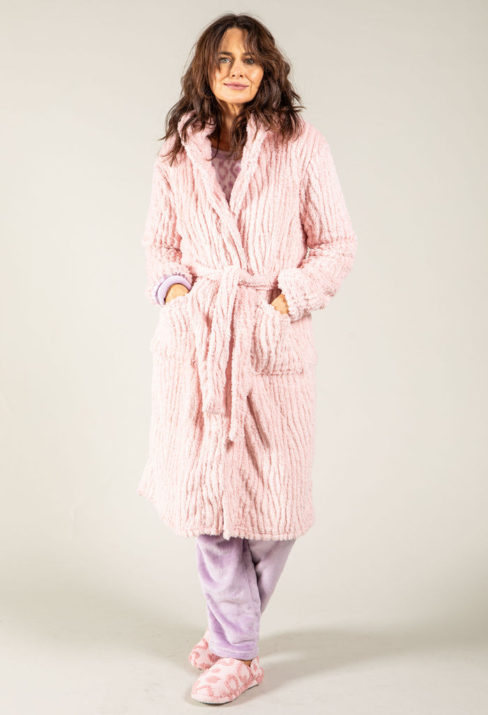 Hooded Jacquard Dressing Gown