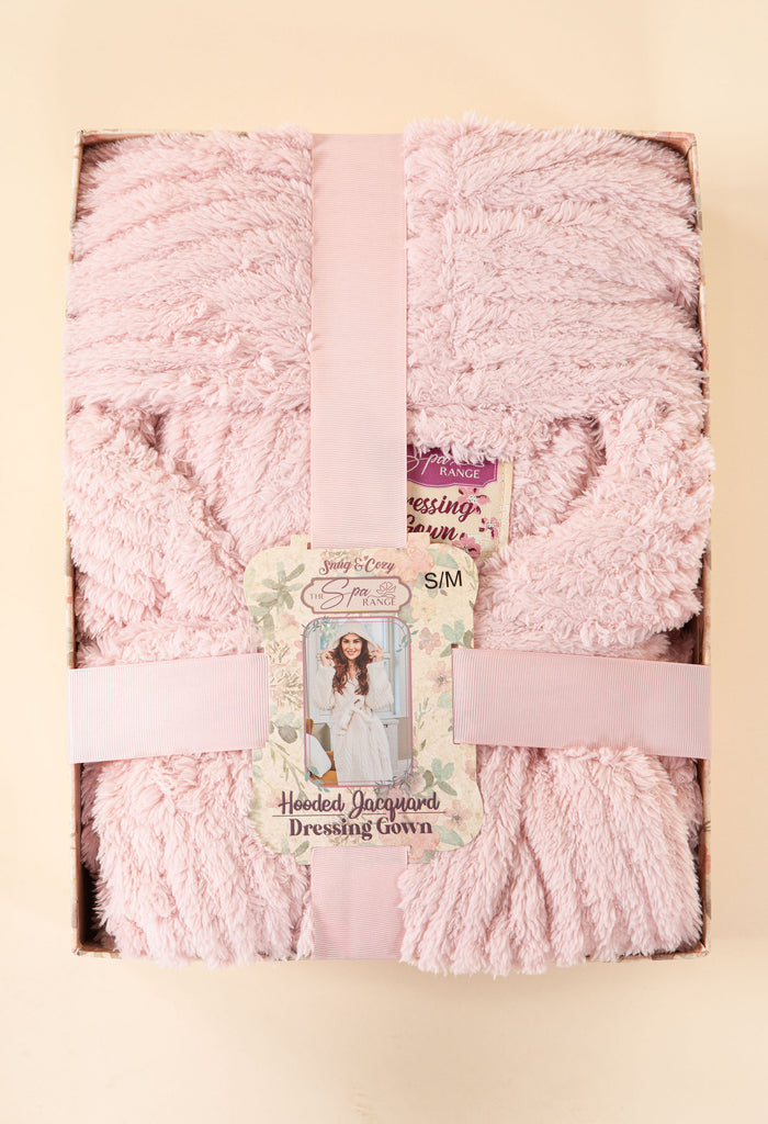 Hooded Jacquard Dressing Gown