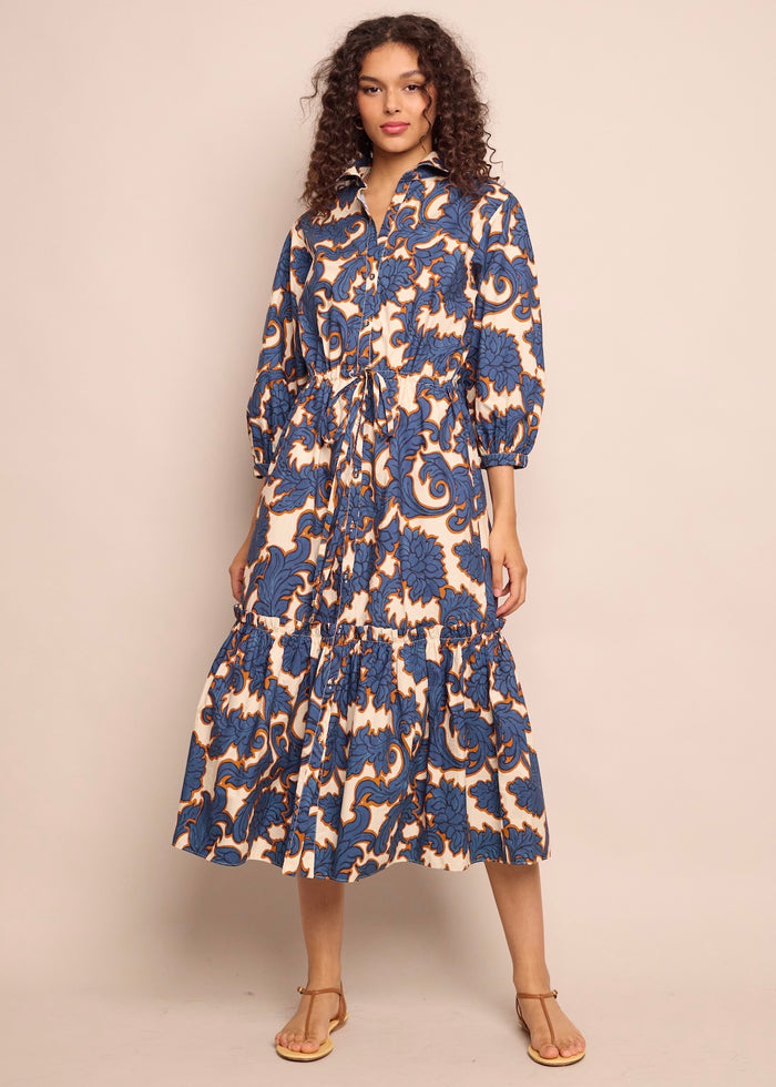 Hutton Dress (Mystic Flora Blue)
