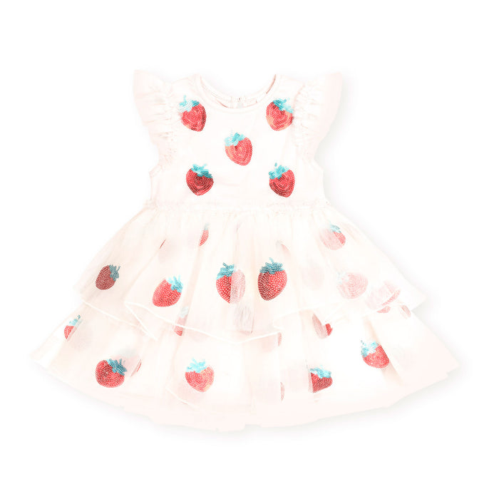 Hux Sequin Strawberry Tulle Dress