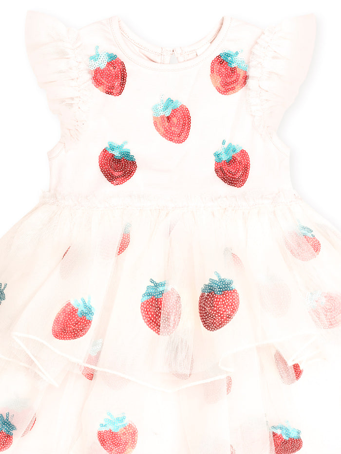 Hux Sequin Strawberry Tulle Dress