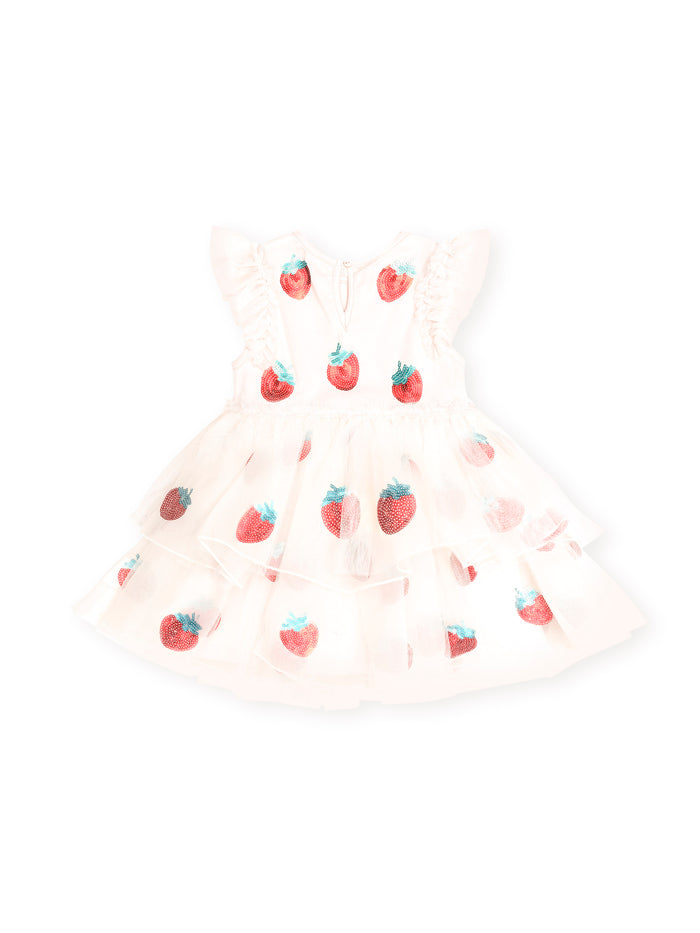 Hux Sequin Strawberry Tulle Dress