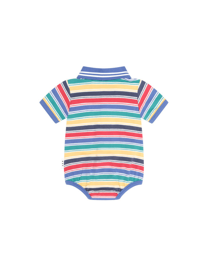 Hux Vintage Stripe Polo Romper