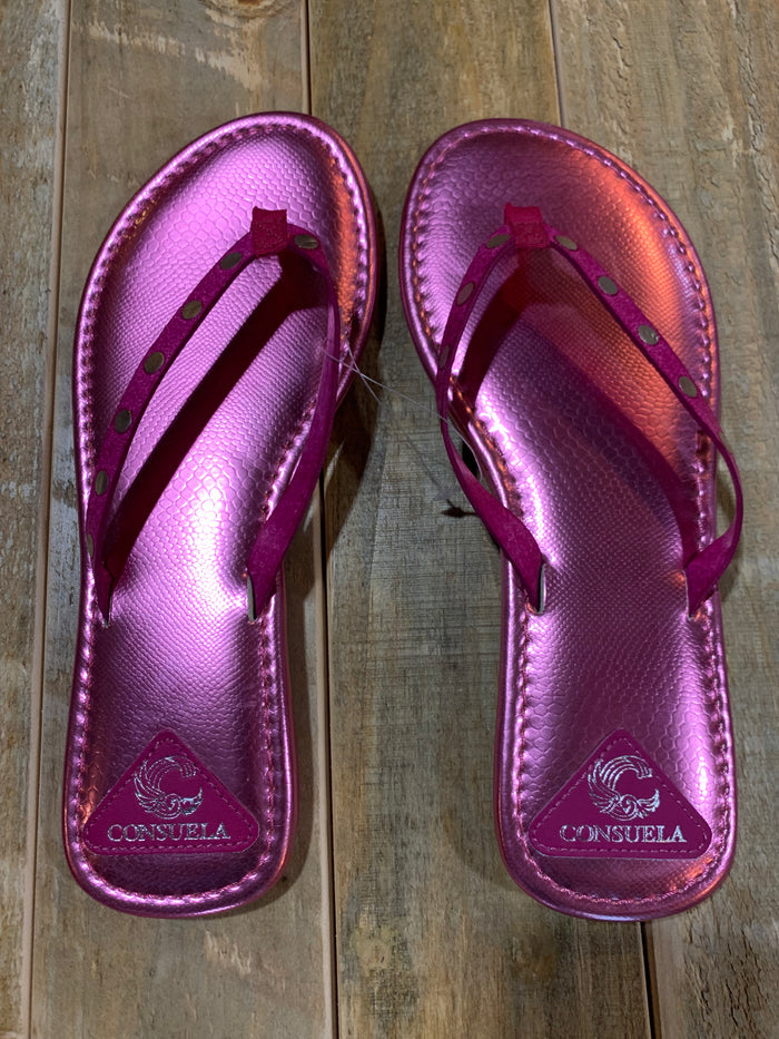 Consuela Shimmer Flip Flops