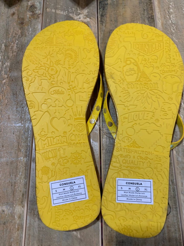 Consuela Shimmer Flip Flops