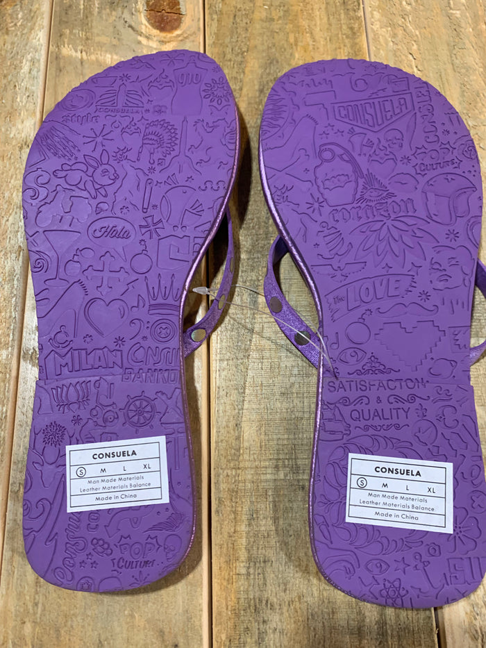 Consuela Shimmer Flip Flops