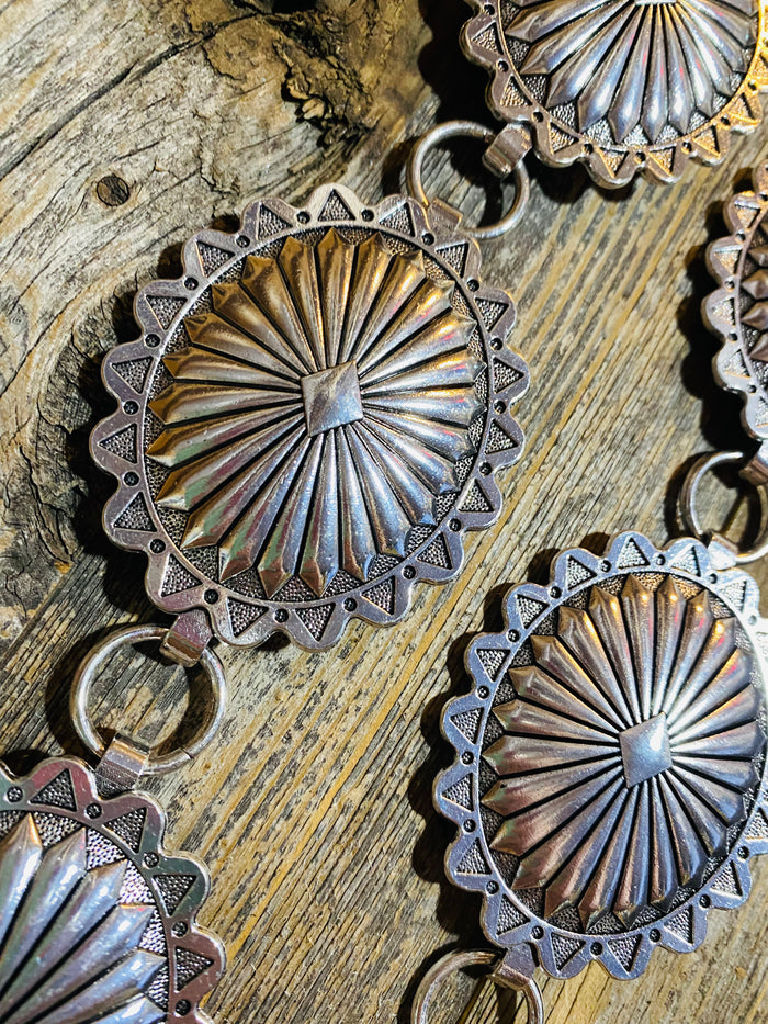Silver Oval Concho Belt