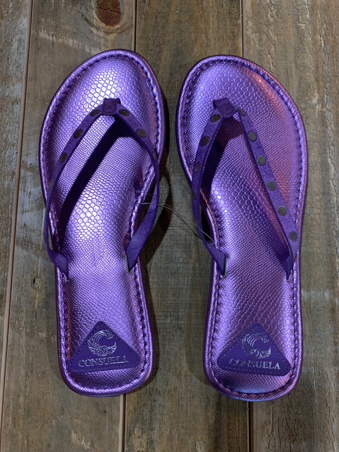 Consuela Shimmer Flip Flops