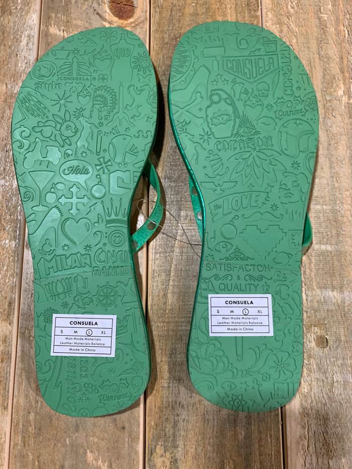Consuela Shimmer Flip Flops