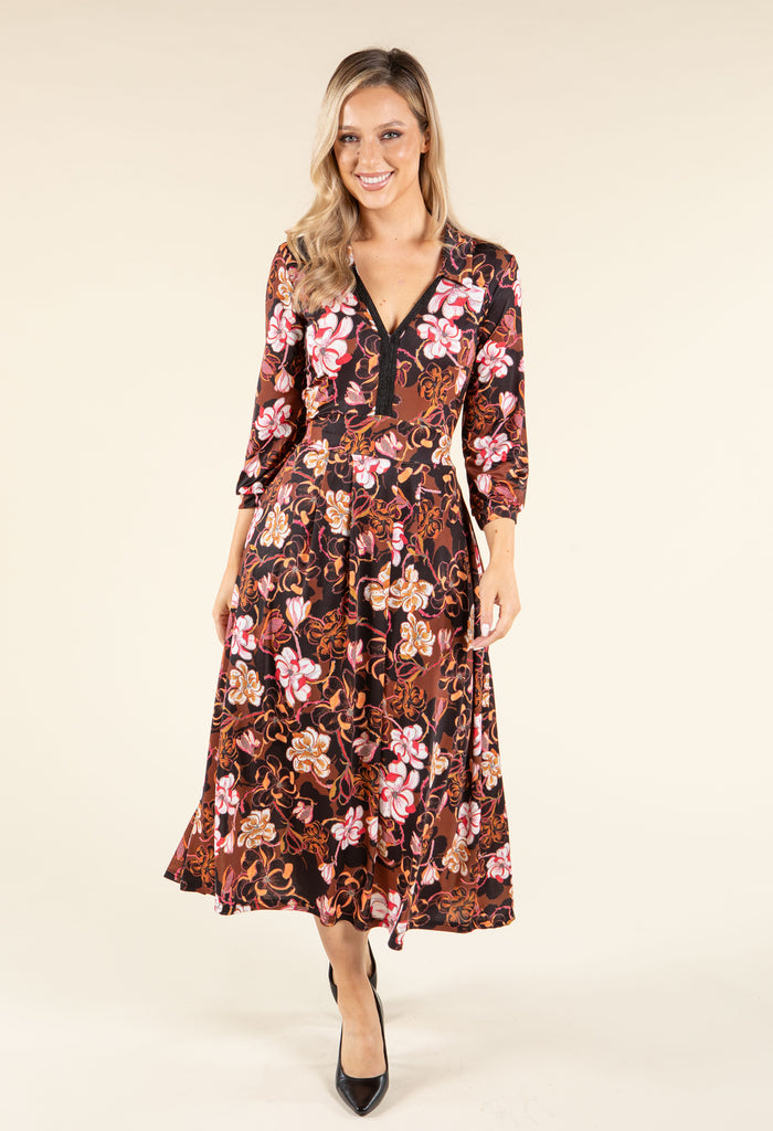 Iris Floral Print Midi Dress
