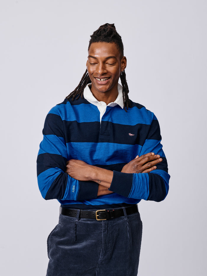 Aubin Navy/Cobalt Irnham Rugby Shirt | Rugby Shirts