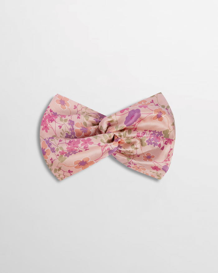 Isa Floral Print Silk Twist Headband - Blush Floral