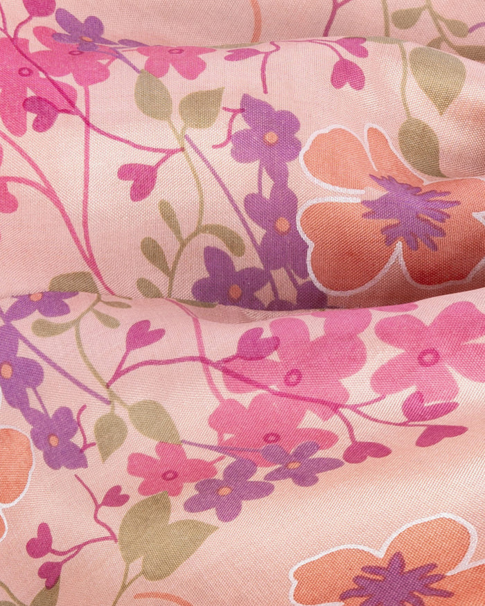 Isa Floral Print Silk Twist Headband - Blush Floral