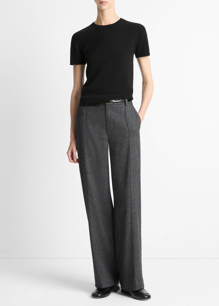 Jaspe Pintuck High Waisted Wide Leg Pant (Med Heather Grey)