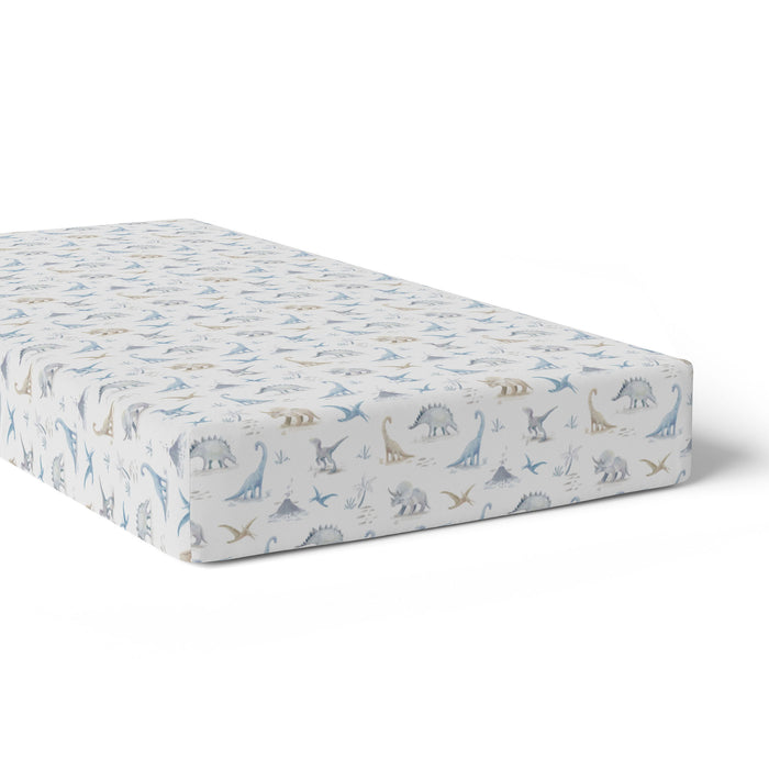 Jurassic Bamboo 2pk Jersey Cot Fitted Sheets - Bubba Blue Australia
