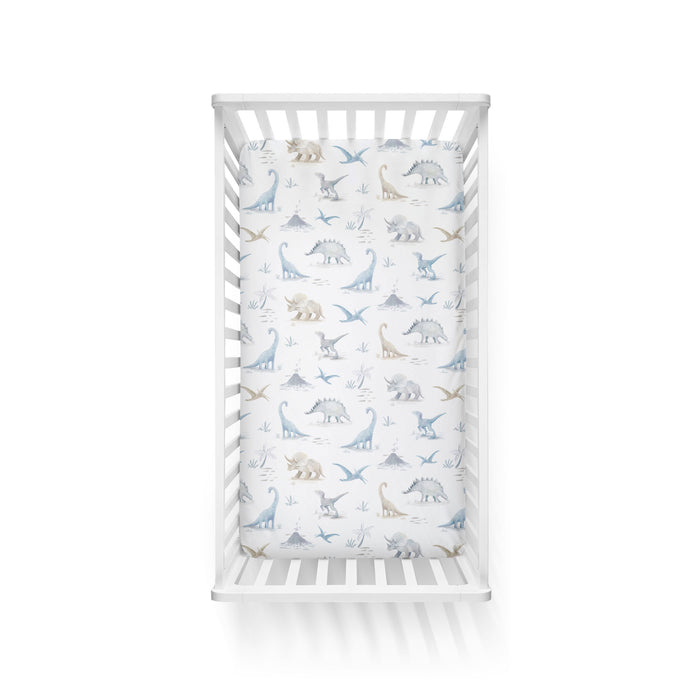 Jurassic Bamboo 2pk Jersey Cot Fitted Sheets - Bubba Blue Australia
