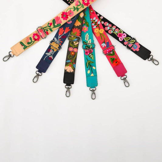Karma Living -Crewel Embroidery Bag Strap