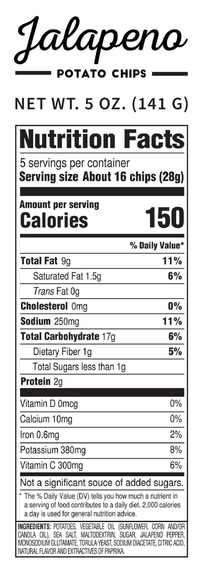 Kettle Cooked Potato Chips- 5oz- Jalapeno