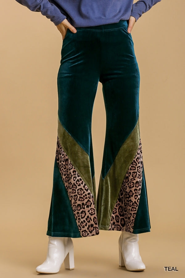 Knit Velvet Stretch Wide Flare Leg Pant