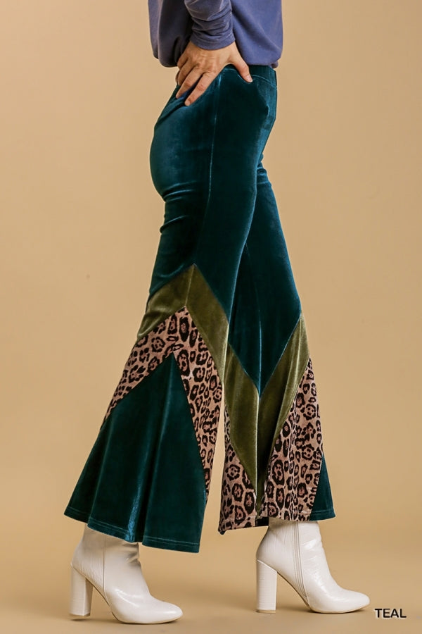 Knit Velvet Stretch Wide Flare Leg Pant