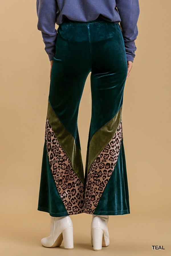 Knit Velvet Stretch Wide Flare Leg Pant