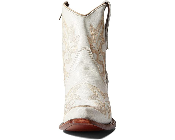 Ladies Pearl Embroidery & Zipper Ankle Booties