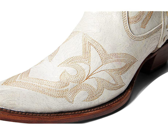 Ladies Pearl Embroidery & Zipper Ankle Booties
