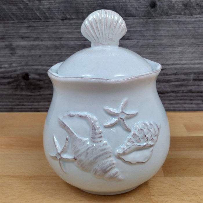 Laguna Coastal Shell Cream & Sugar Bowl Blue Nautical Sea Life by Blue Sky