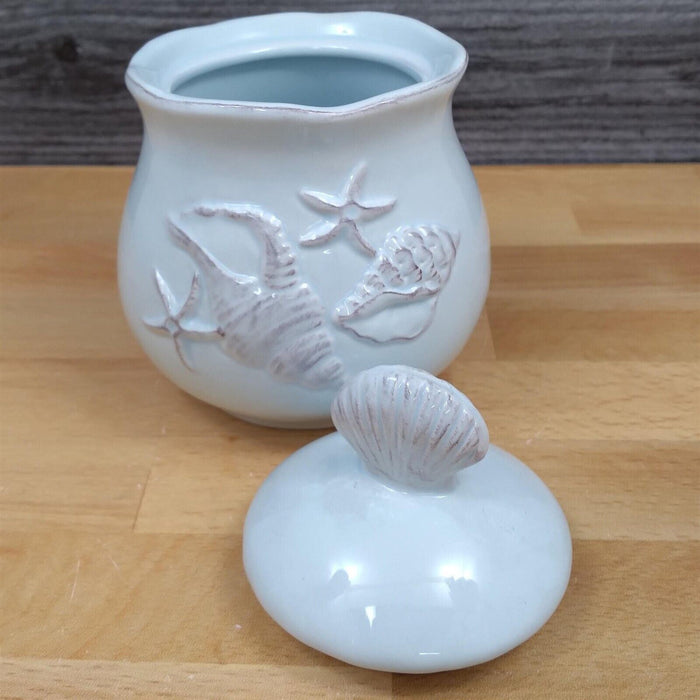 Laguna Coastal Shell Cream & Sugar Bowl Blue Nautical Sea Life by Blue Sky