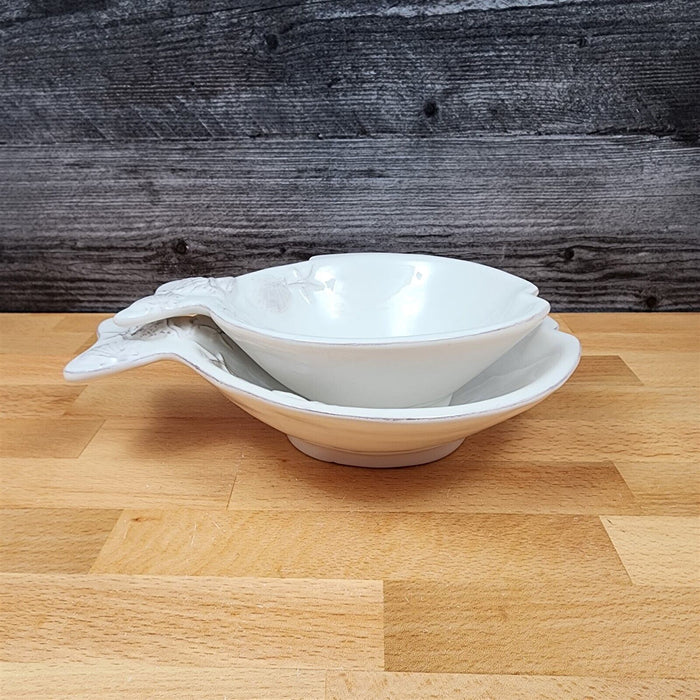 Laguna Coastal White Set of Fish Bowls Ocean Sea Shells Conch By Blue Sky