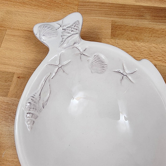 Laguna Coastal White Set of Fish Bowls Ocean Sea Shells Conch By Blue Sky