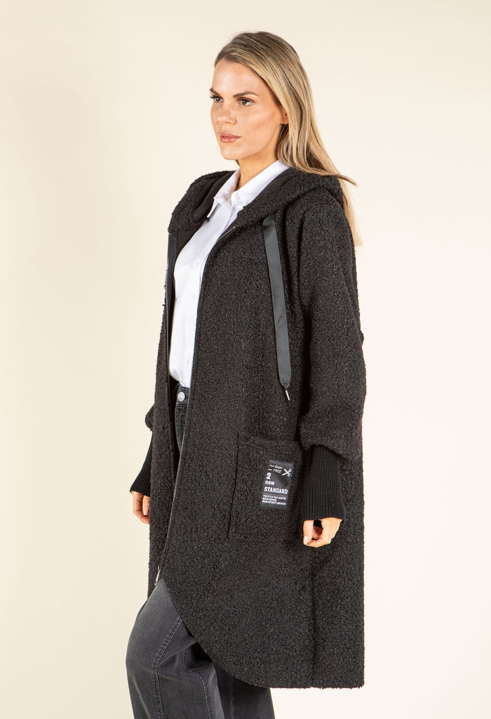 Lana Hooded Boucle Coat