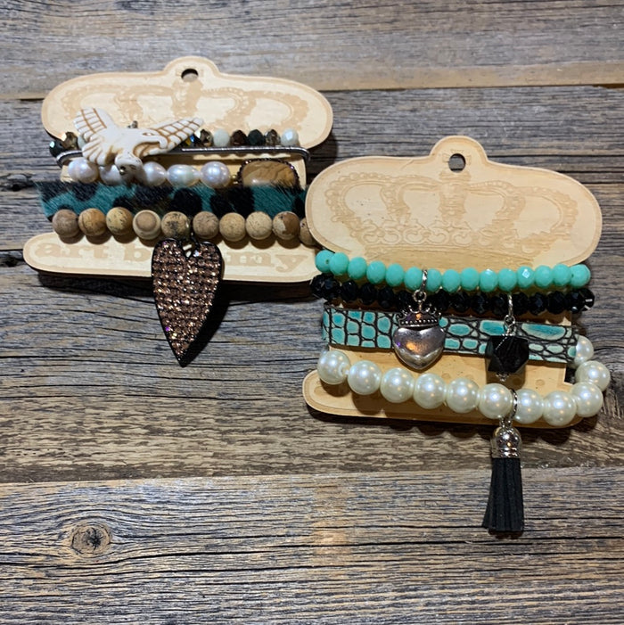 Leather Multi Strand Bracelets - 2 styles